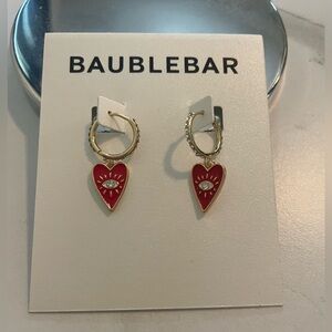 Baublebar Heart Hoops featuring Evil Eye
